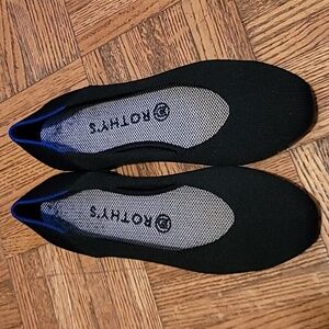 Rothy's Black Square Toe Flats Women’s size 7.5